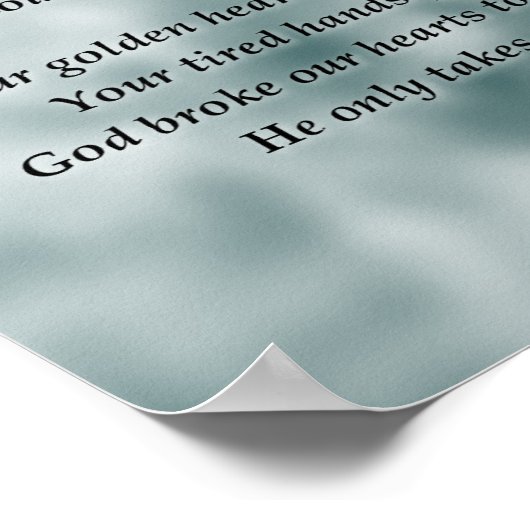 engel gebed condoleancekaart poster (Hoek)