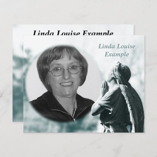 engel gebed herdenkingskaart (Voorkant / Achterkant)