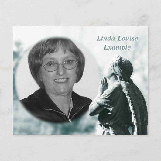 engel gebed herdenkingskaart (Voorkant)