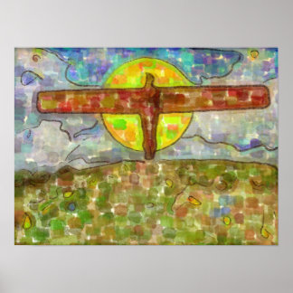 engel (gevlekte kleuren) poster