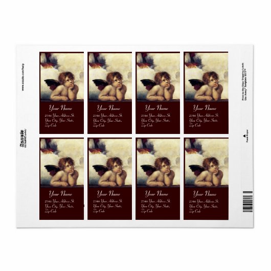 ENGEL / Gevleugelde cherubijn Etiket (Full Sheet)