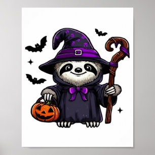 Engel Halloween Luiaard Heksenhoed Kostuum Griezel Poster