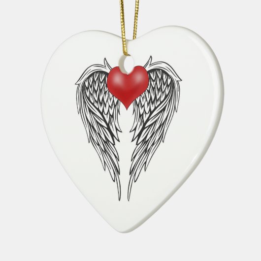 Engel hart tattoo keramisch ornament (Links)