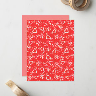 Engel Hartjes Patroon voor Valentijnsdag Notitiekaartje