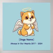 Engel Hond Naam en Data op Maat Dierenherdenkingsp Poster (Voorkant)