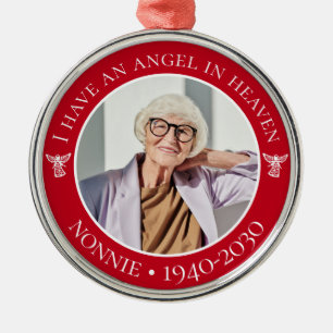 Engel in de hemel Nonnie-herdenkingsfoto Metalen Ornament