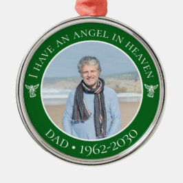 Engel in de hemel papa herdenkingsfoto metalen ornament