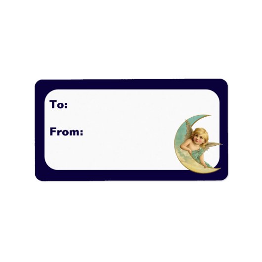 Engel in de maan van Crescent Etiket (Voorkant)
