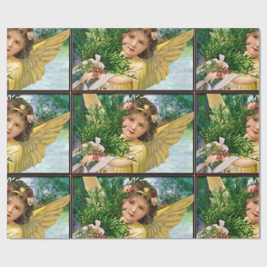  engel in de sneeuwkerst cadeaupapier (Vlak)