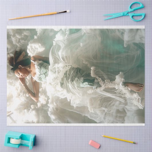 Engel in de wolken Decoupage Tissuepapier (Craft)