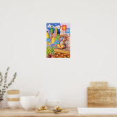 Engel in een hoek van de stad. poster (Keuken)