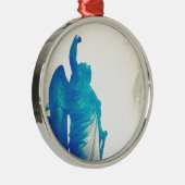 Engel in een Storm Metalen Ornament (Rechts)