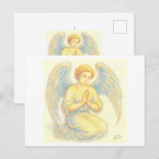 Engel in gebed briefkaart (Voorkant / Achterkant)