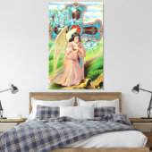 Engel in gebed canvas afdruk (Insitu (Slaapkamer))