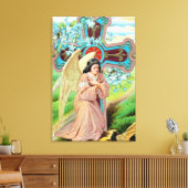 Engel in gebed canvas afdruk (Insitu (Woonkamer))