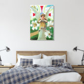 Engel in gebed canvas afdruk (Insitu (Slaapkamer))