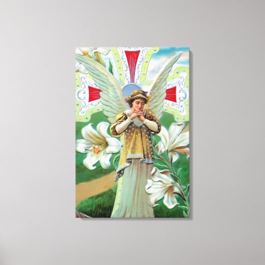 Engel in gebed canvas afdruk (Voorkant)