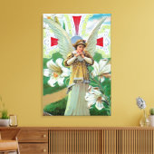 Engel in gebed canvas afdruk (Insitu (Woonkamer))