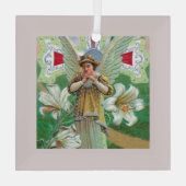 Engel in gebed glas ornament (Achterkant)