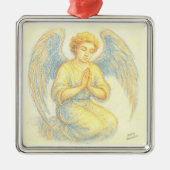 Engel in gebed metalen ornament (Voorkant)