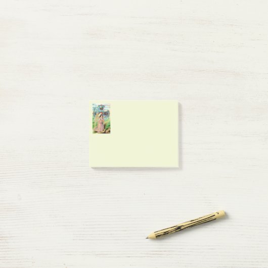 Engel in gebed post-it® notes (Op bureau)