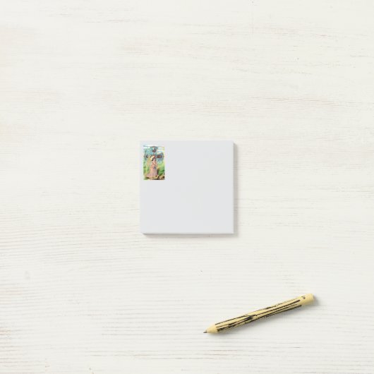 Engel in gebed post-it® notes (Op bureau)