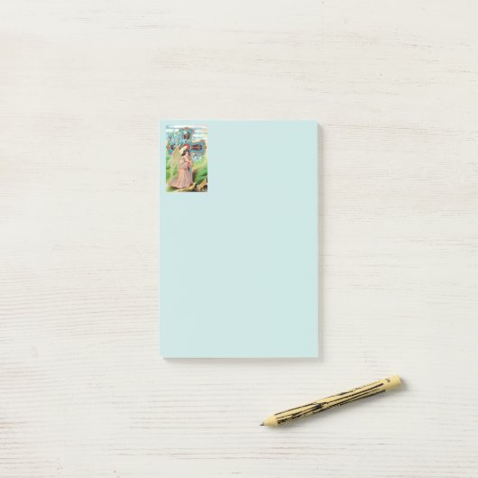 Engel in gebed post-it® notes (Op bureau)