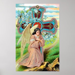 Engel in gebed poster