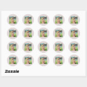 Engel in gebed ronde sticker (Vel)