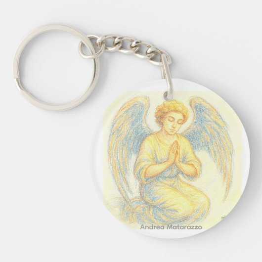 Engel in gebed sleutelhanger (Voorkant)