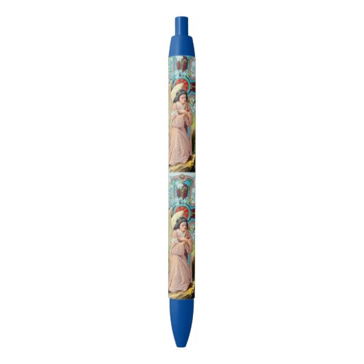 Engel in gebed zwarte inkt pen (Voorkant Verticaal)