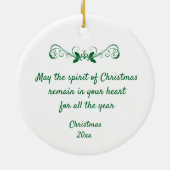 Engel in Geel Dragen Xmas Tree Keramisch Ornament (Achterkant)