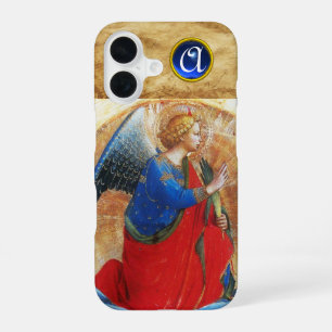 ENGEL IN GOUD ROOD EN BLAUW MONOGRAM iPhone 16 HOESJE