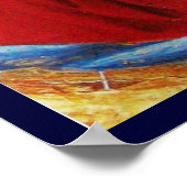 ENGEL IN GOUD ROOD EN BLAUW POSTER (Hoek)