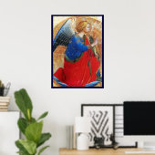 ENGEL IN GOUD ROOD EN BLAUW POSTER (Thuiskantoor)