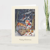 Engel in het Bos Kerstmis Feestdagen Kaart (Voorkant)