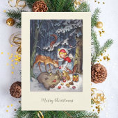  Engel in het Bos Kerstmis Feestdagen Kaart