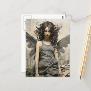 Engel in het grijs briefkaart