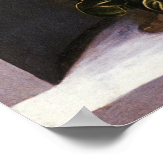 Engel in het groen met een Vielle van Leonardo da  Poster (Hoek)