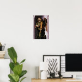 Engel in het groen met een Vielle van Leonardo da Poster (Thuiskantoor)