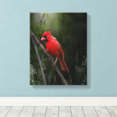 Engel in het rood canvas afdruk (Insitu (Houten vloer))