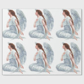  engel in het wit cadeaupapier (Vlak)