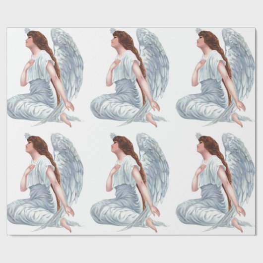  engel in het wit cadeaupapier (Vlak)