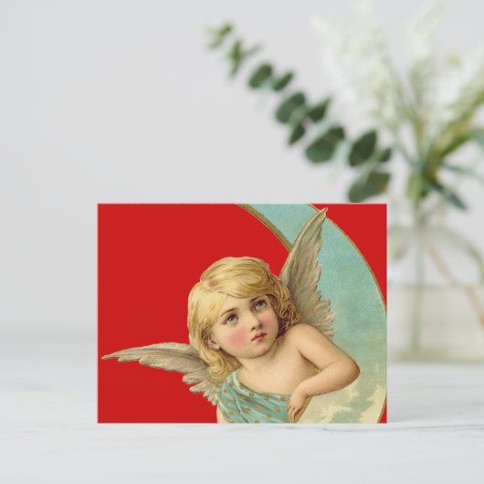  Engel in Moon Briefkaart (Staand voorkant)