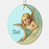 Engel in Moon Jouw naam kerstversiering Keramisch Ornament (Links)