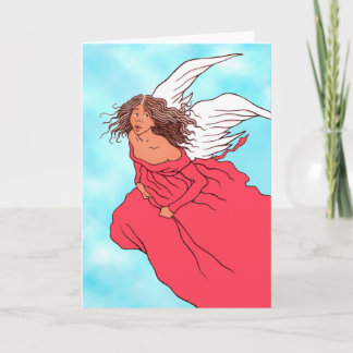 "Engel in Rood" Wenskaart Kaart