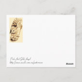 Engel in roze en goud briefkaart (Achterkant)