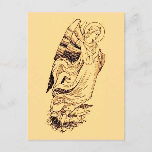 Engel in roze en goud briefkaart (Voorkant)