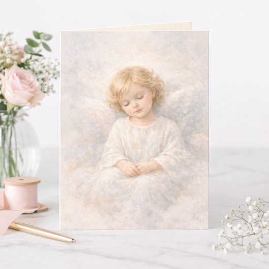 Engel in Ruste Waterverf Blank Religieus Kaart