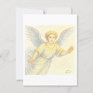 Engel in vlucht met een glimlach briefkaart